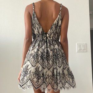 Alice + Olivia, white with black lace